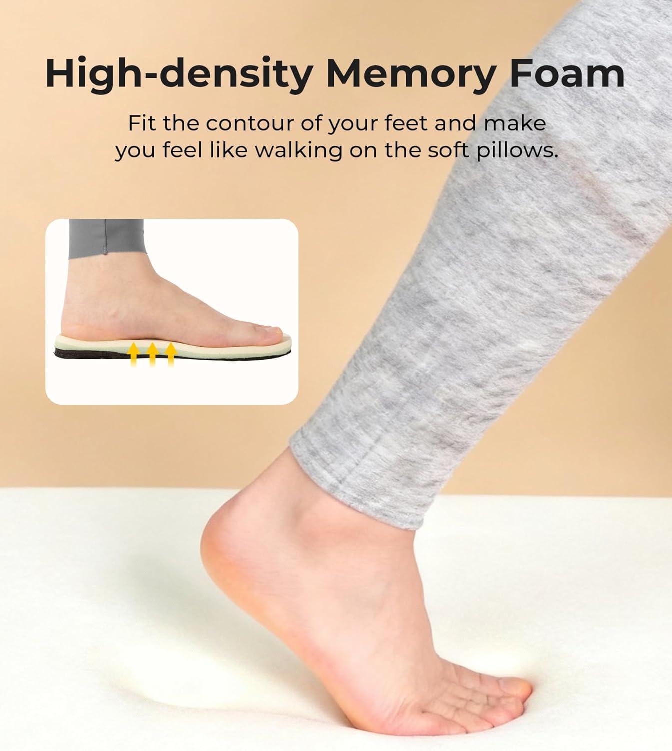 imageHomeTop Womens Fuzzy Curly Fur Memory Foam Loafer Slippers with Polar Fleece LiningPink