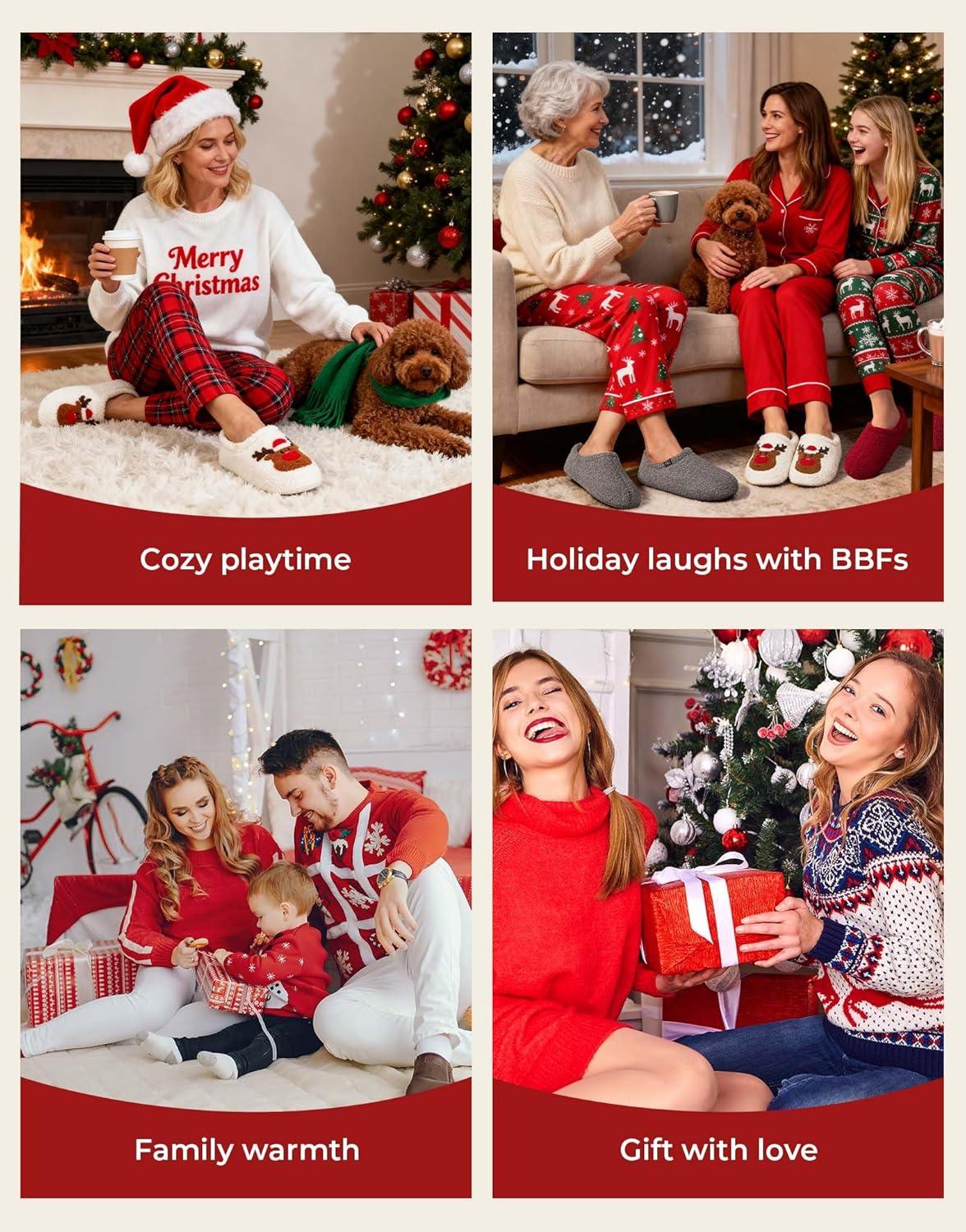 imageHomeTop Womens Fuzzy Curly Fur Memory Foam Loafer Slippers with Polar Fleece LiningPink