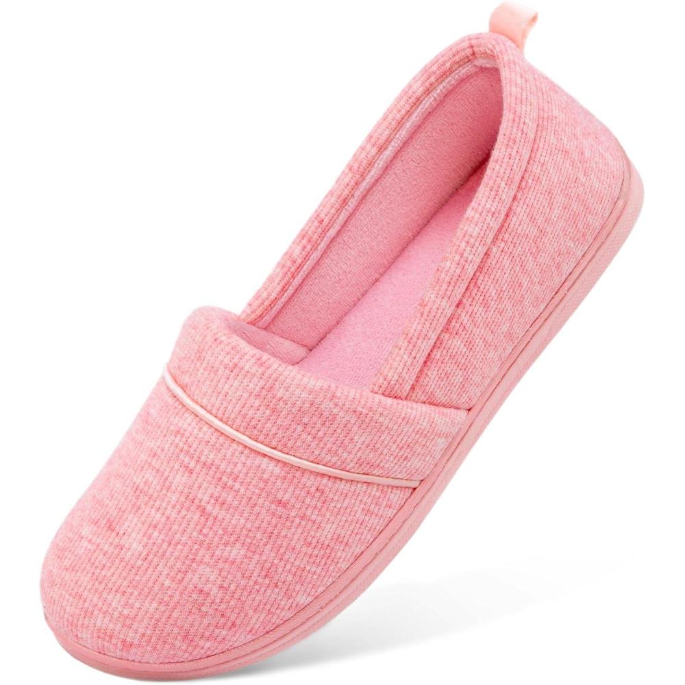 imageHomeTop Womens Comfy Loafer Slippers Lightweight Memory Foam Nonslip Indoor House ShoesPink