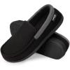 imageHomeTop Mens Comfort Memory Foam Moccasin Slippers Breathable Cotton Knit Terry Cloth House Shoes for Indoor OutdoorBlack