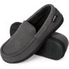 imageHomeTop Mens Comfort Memory Foam Moccasin Slippers Breathable Cotton Knit Terry Cloth House Shoes for Indoor OutdoorGrey