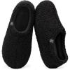 imageHomeTop Womens Fuzzy Curly Fur Memory Foam Loafer Slippers with Polar Fleece LiningBlack