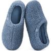 imageHomeTop Womens Fuzzy Curly Fur Memory Foam Loafer Slippers with Polar Fleece LiningCerulean