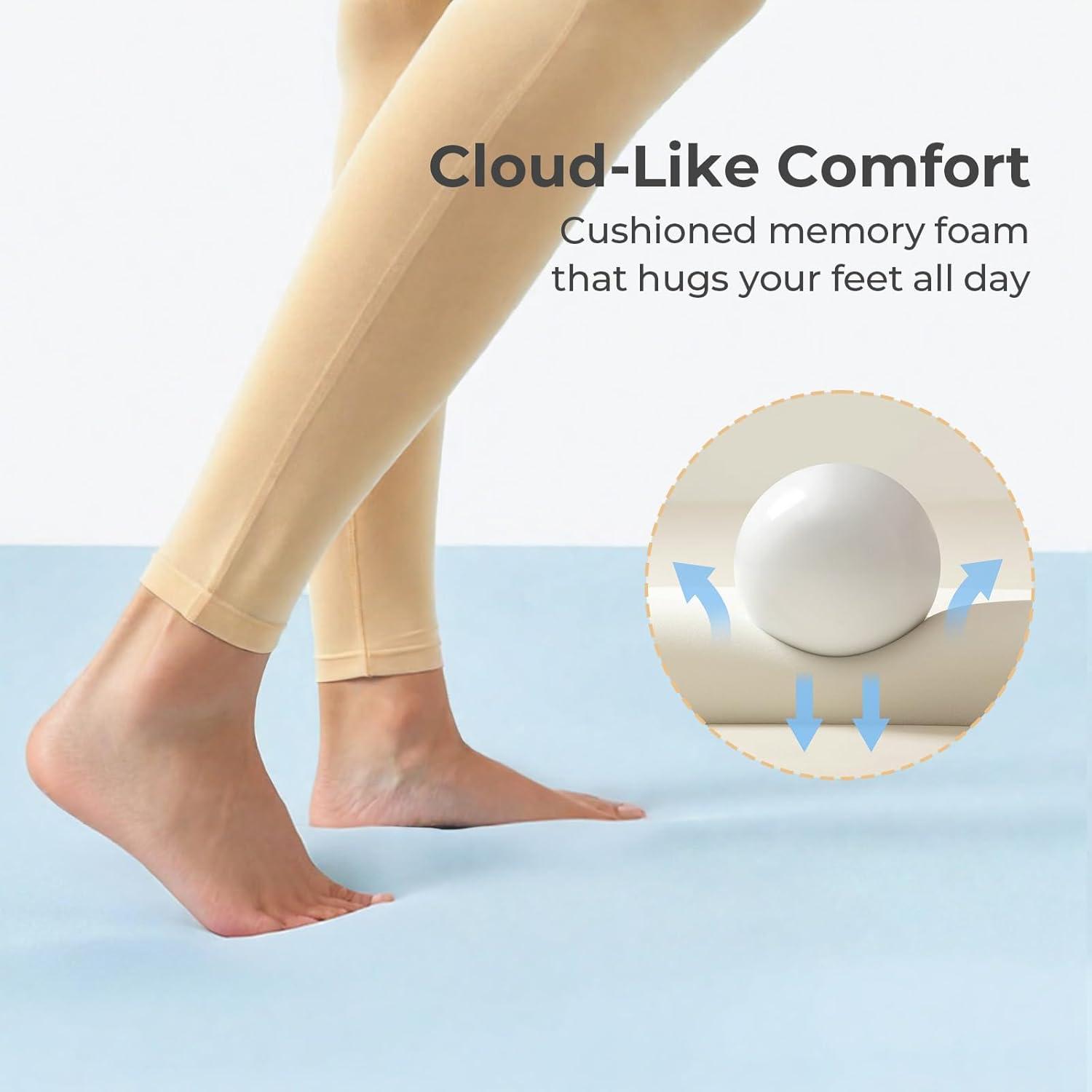 imageHomeTop Womens Knit Memory Foam Slippers Warm Soft House Shoes with Antislip SoleLight Blue