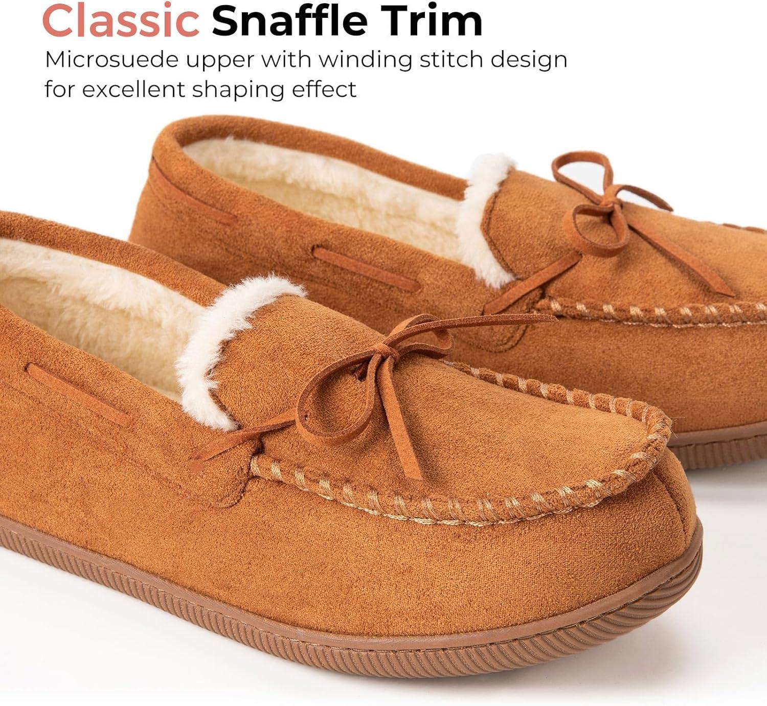 imageHomeTop Womens Moccasins House Slippers Memory Foam Indoor Outdoor Ladies ShoesCinnamon