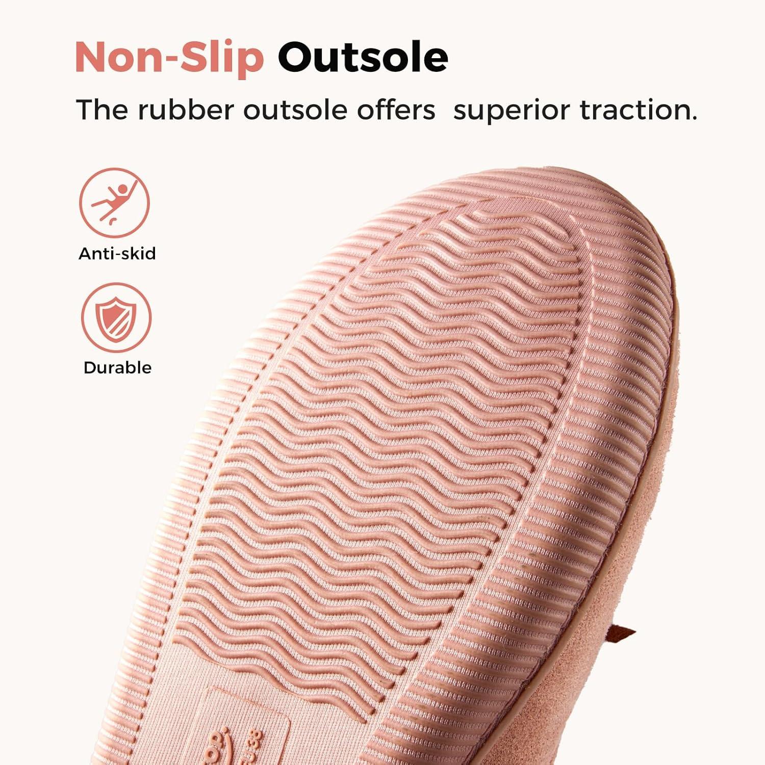 imageHomeTop Womens Moccasins House Slippers Memory Foam Indoor Outdoor Ladies ShoesPink Ash