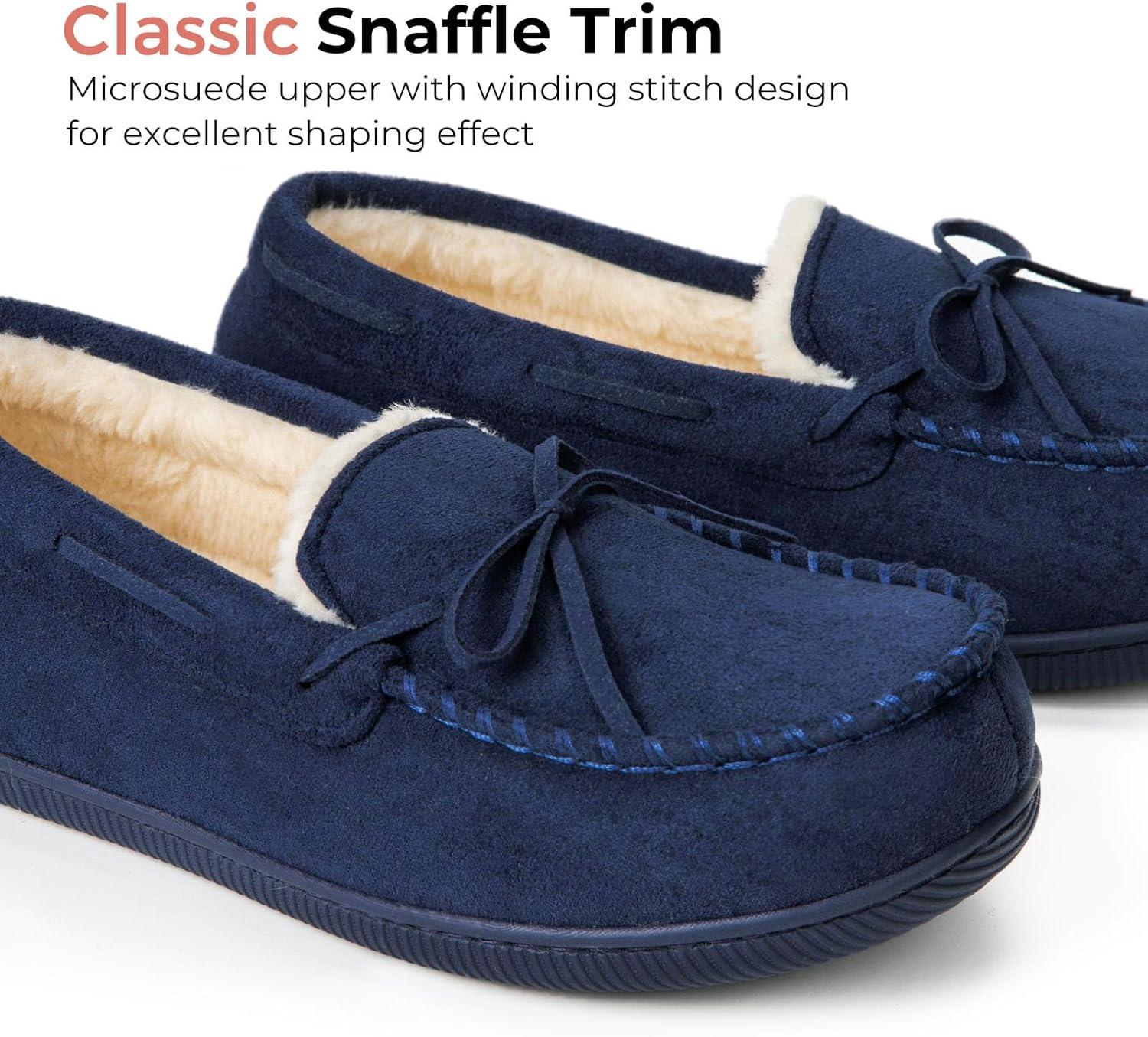 imageHomeTop Womens Moccasins House Slippers Memory Foam Indoor Outdoor Ladies ShoesSapphire Blue