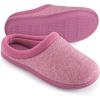 imageHomeTop Womens Knit Memory Foam Slippers Warm Soft House Shoes with Antislip SoleFushcia