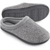 imageHomeTop Womens Knit Memory Foam Slippers Warm Soft House Shoes with Antislip SoleGrey