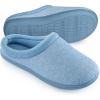 imageHomeTop Womens Knit Memory Foam Slippers Warm Soft House Shoes with Antislip SoleLight Blue
