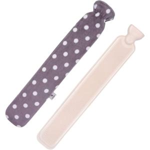 HomeTop Premium 2.25 Liters Rubber Hot Water Bottle w/Soft Fleece Cover(Light Gray)