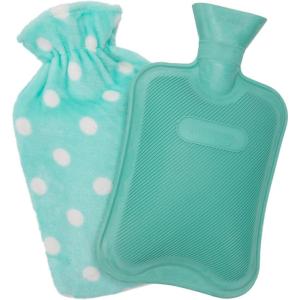 HomeTop Premium Classic Rubber Hot or Cold Water Bottle with Soft Fleece Cover(Mint Green)