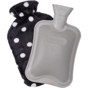 HomeTop Premium Classic Rubber Hot or Cold Water Bottle with Soft Fleece Cover(Space Black)