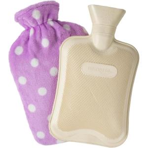 HomeTop Premium Classic Rubber Hot or Cold Water Bottle with Soft Fleece Cover(light Purple)