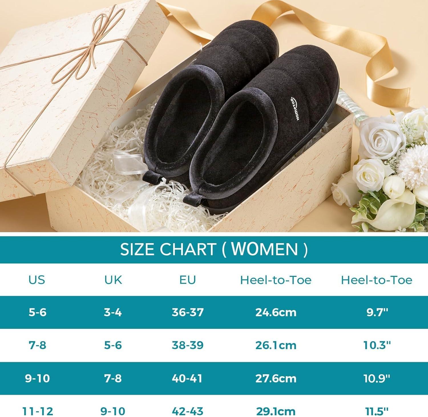 imageHomeTop Womens Comfy Quilted Slipper Soft Cashmere Like Slip on Memory Foam House ShoeDark Black