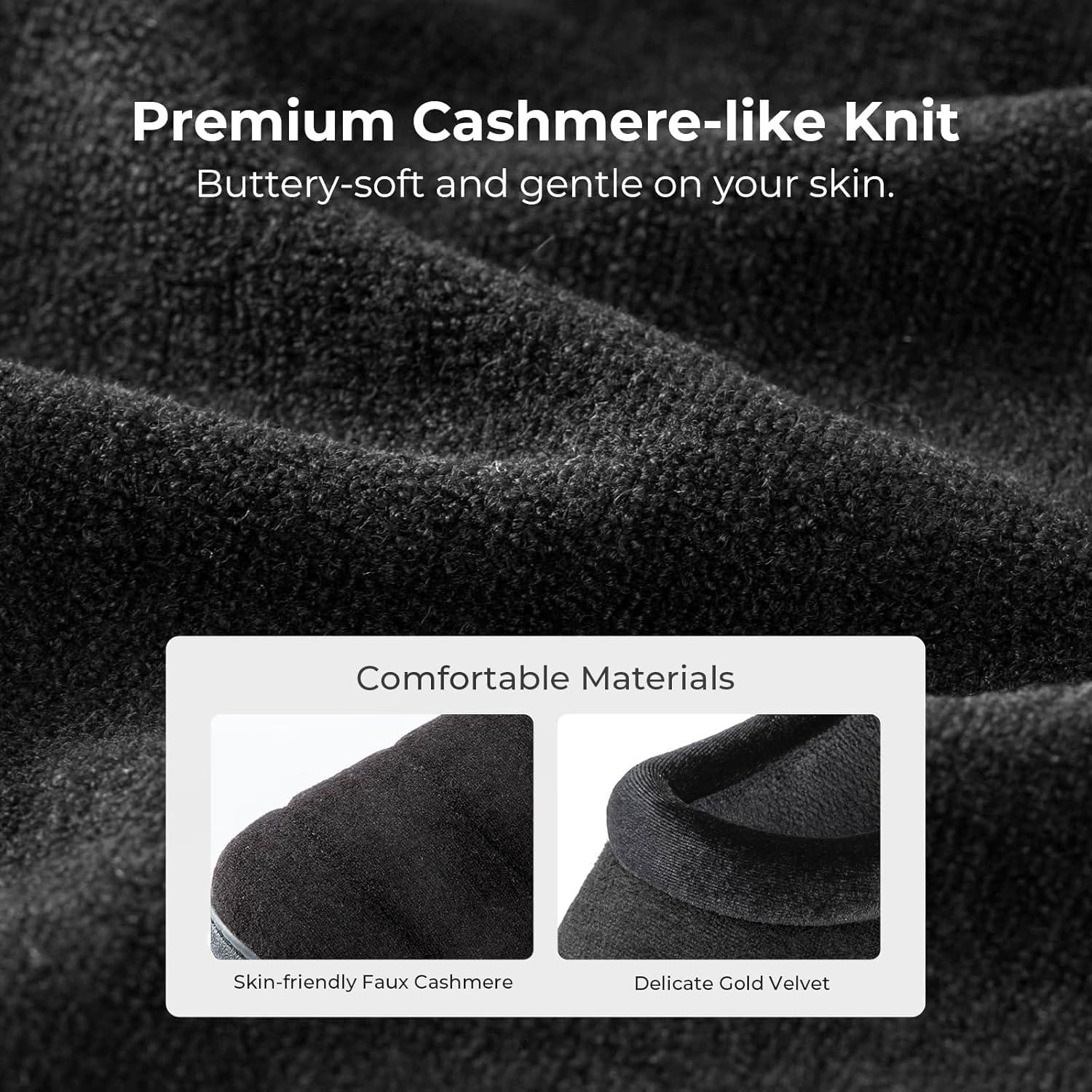 imageHomeTop Womens Comfy Quilted Slipper Soft Cashmere Like Slip on Memory Foam House ShoeDark Black