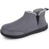 imageHomeTop Mens Bootie Slippers Comfy Warm Soft Nonslip Indoor Memory Foam House Shoes with Elastic GoresDark Gray