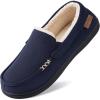 imageHomeTop Mens Classic Moccasin Slippers Comfy Memory Foam Indoor House ShoesNavy