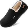 imageHomeTop Mens Classic Moccasin Slippers Comfy Memory Foam Indoor House ShoesSpace Black