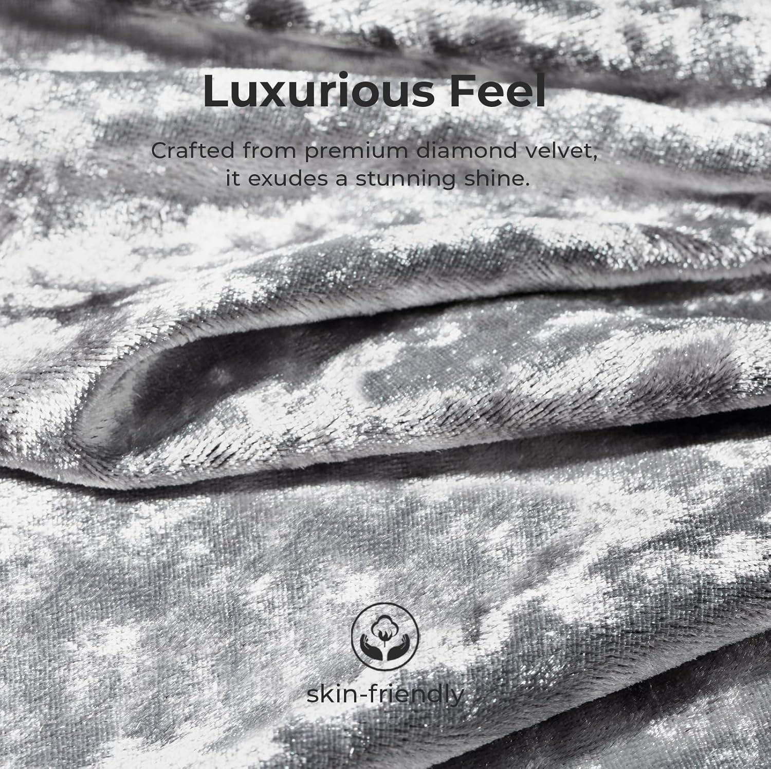 imageHomeTop Womens Luxury Diamond Velvet Memory Foam Scuff Slipper with Lightweight Rubber Sole